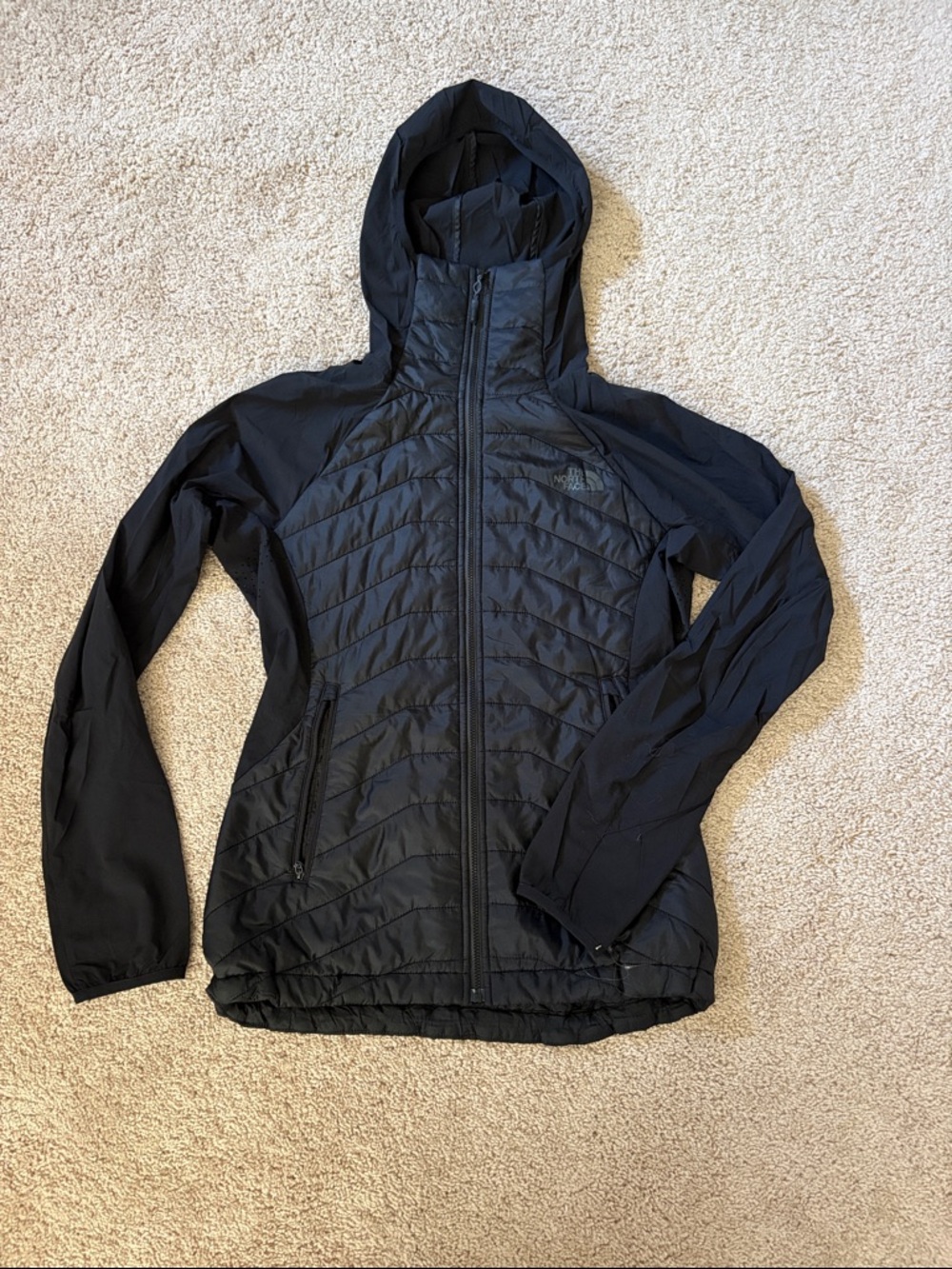 The North Face Women's Black Insulated Hybrid Hooded Jacket